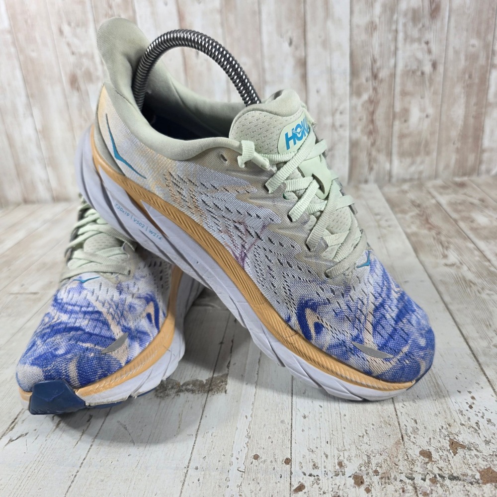 Hoka One One Clifton 8 Together Blue White Marble Running Shoes 1119394 TGT 7.5B - Picture 6 of 8
